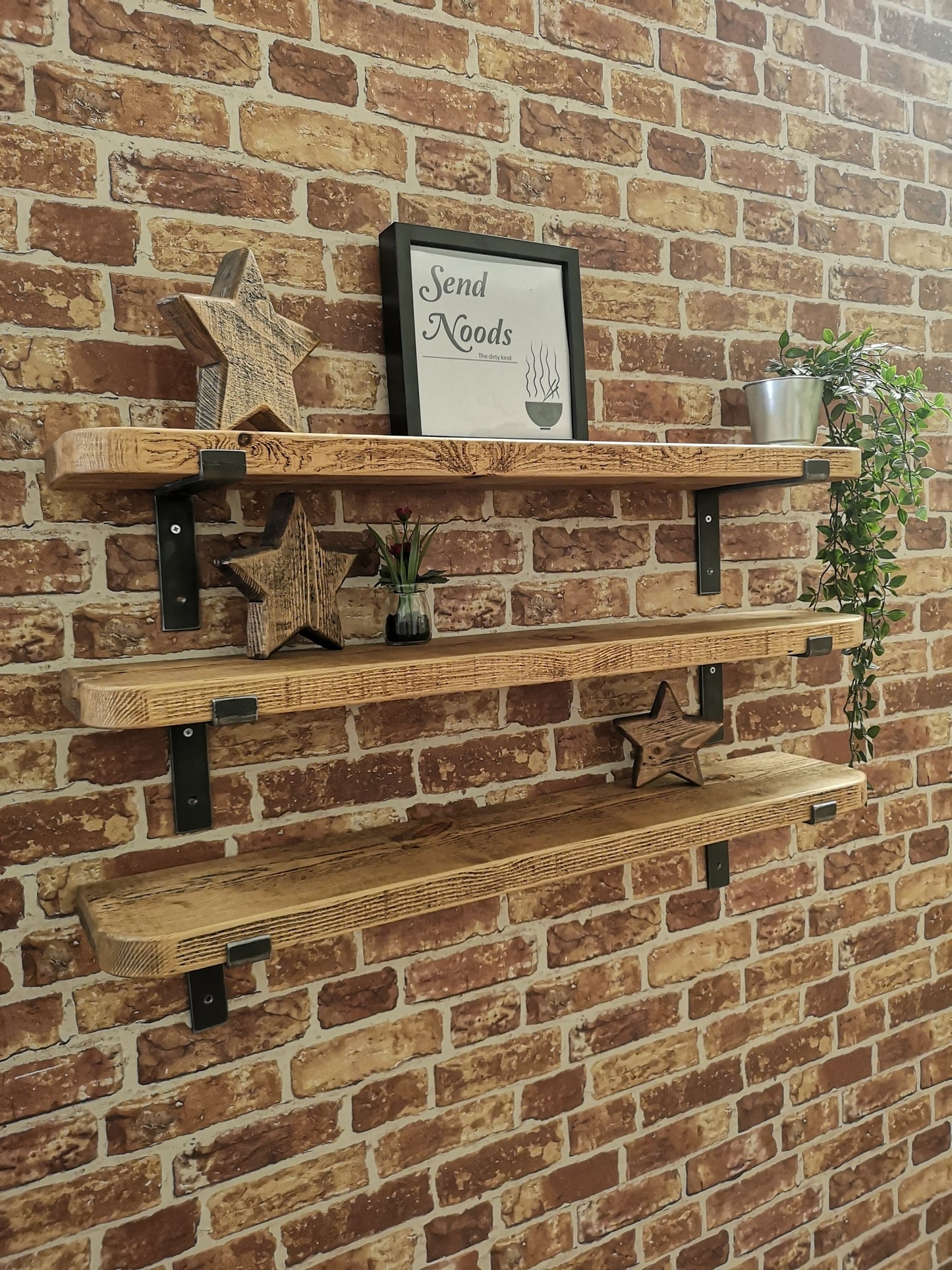 Downer Shelves in Medium Oak - curved corners
