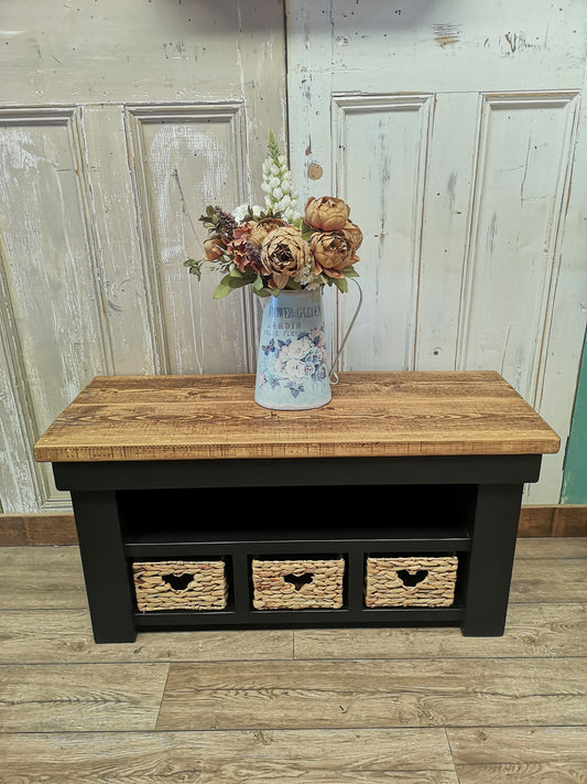 3 Basket - Medium Oak & Pitch Black Solid