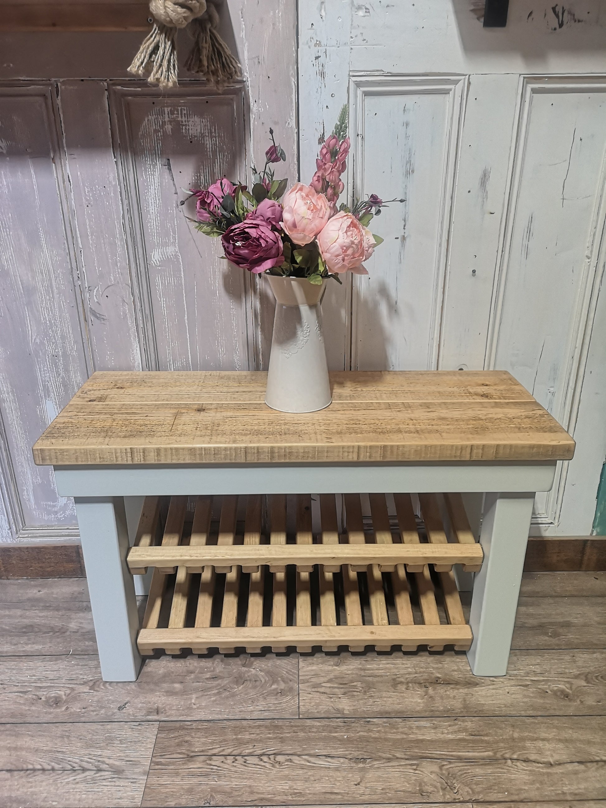 Medium Oak & Soft Grey Solid Finish