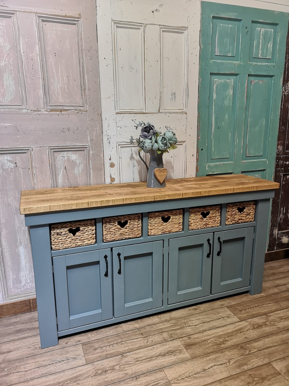 5 Basket - Medium Oak & De Nimes ((Solid)