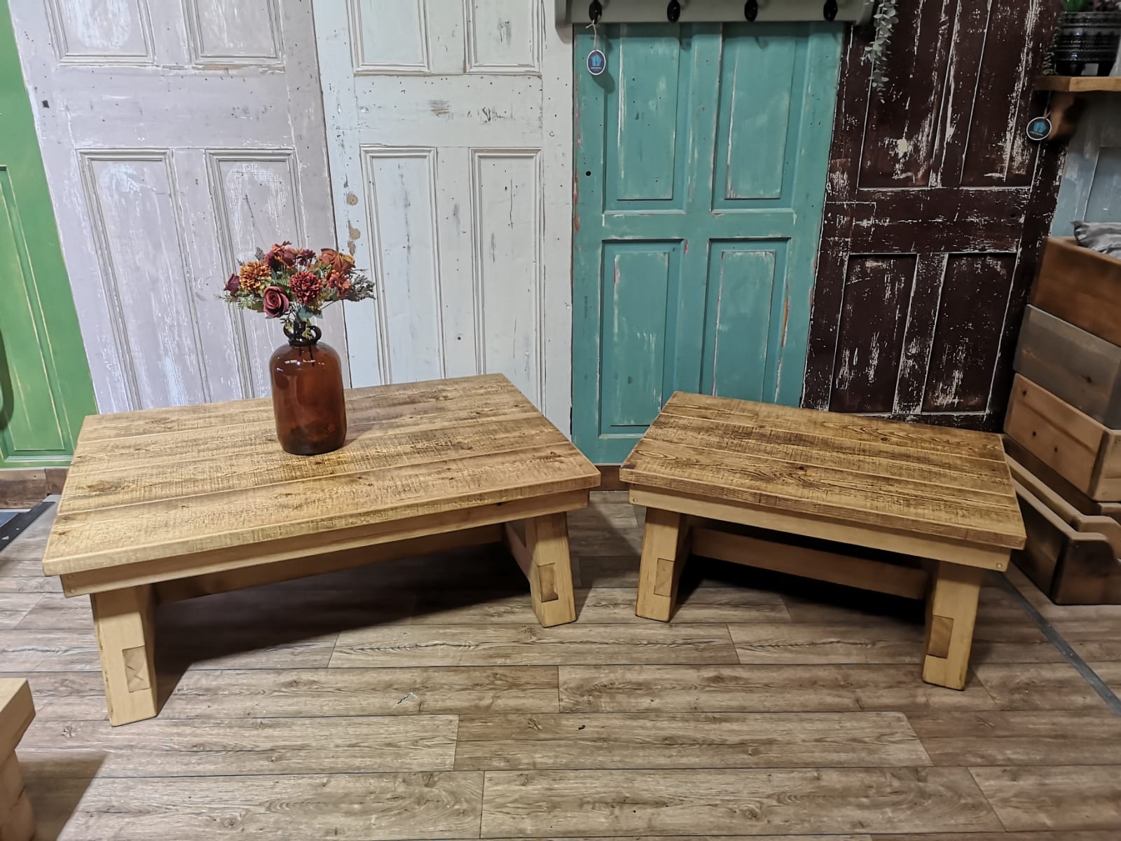 Large and Medium Coffee Tables in Medium Oak