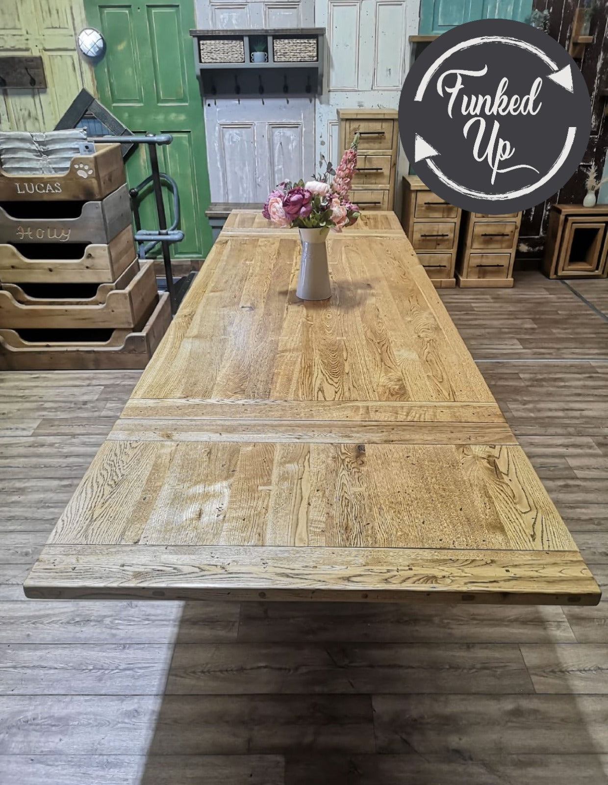 OUTLET - Funked-Up Solid Oak Extending Dining Table