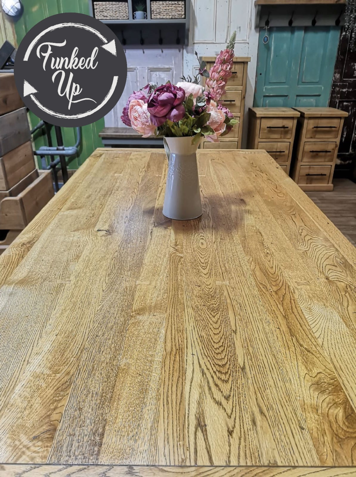 OUTLET - Funked-Up Solid Oak Extending Dining Table